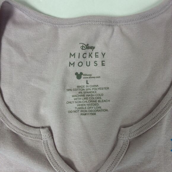 Disney Women’s Tee Short Sleeve Cropped Mickey Sz L Dusty Rose New Park Wear - Picture 4 of 7